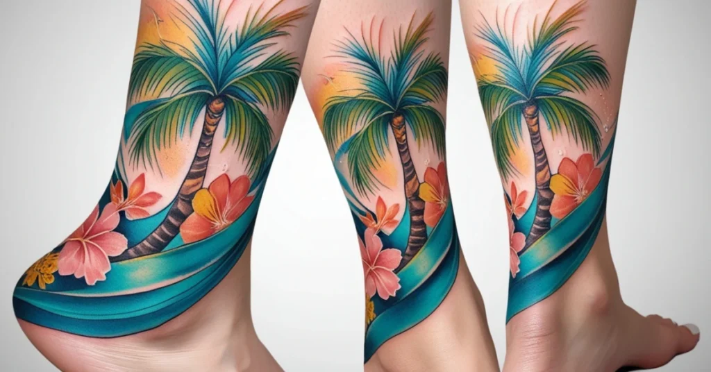 beach tattoo meaning palm tree tattoo ideas for women